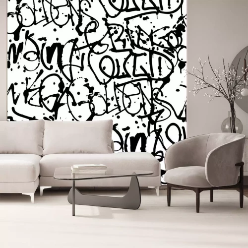 Sticker Vektor Graffiti nahtlose Muster mit abstrakten Tags