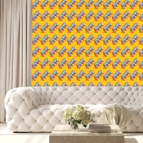 Tapete Flache nahtlose Tiger