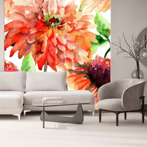 Sticker Große  mit Farbe bemalte Blumen