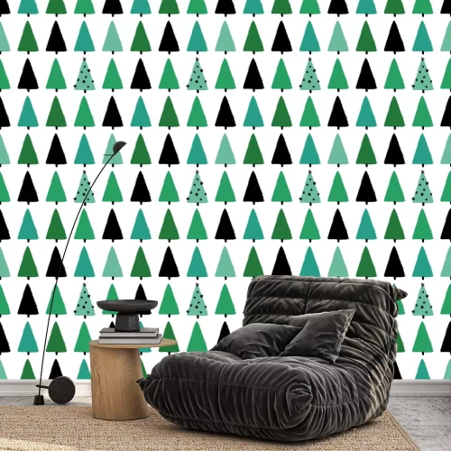 Tapete Motiv mit Weihnachtsbäumen