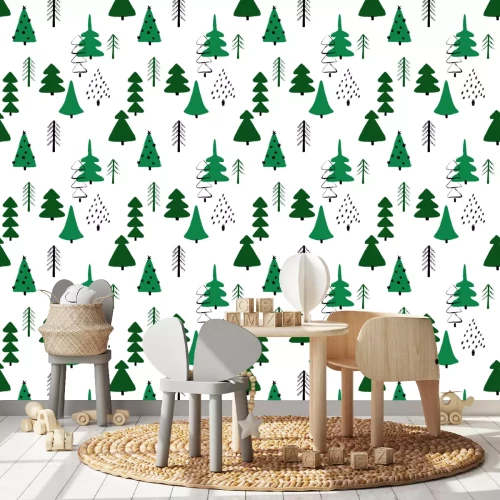 Tapete Abstrakter grüner Weihnachtsbaum