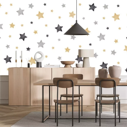 Sticker Sterne in abgetönten Farben weißer Hintergrund