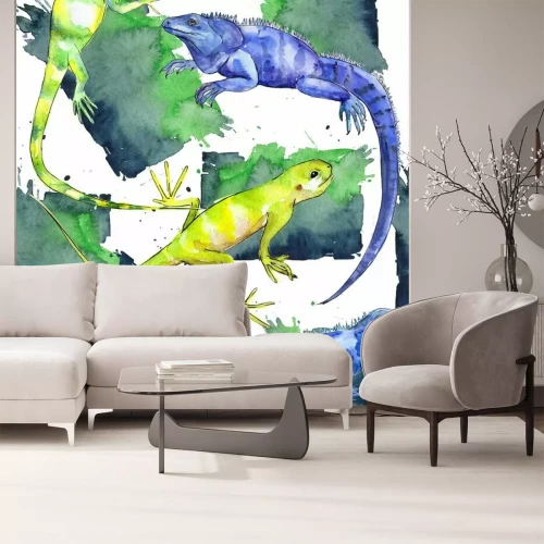 Fototapete Exotische bunte Eidechsen