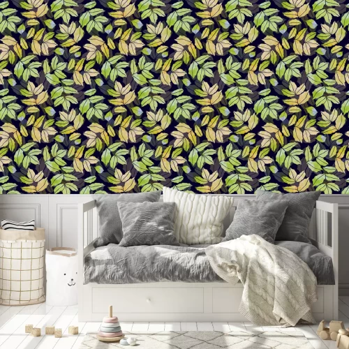 Tapete Vektor nahtlose Muster von Herbst Aquarell Blätter