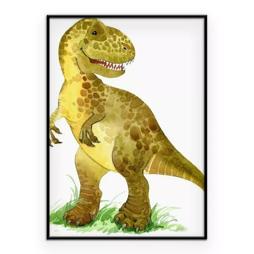 Poster Grüner T-Rex in Aquarell