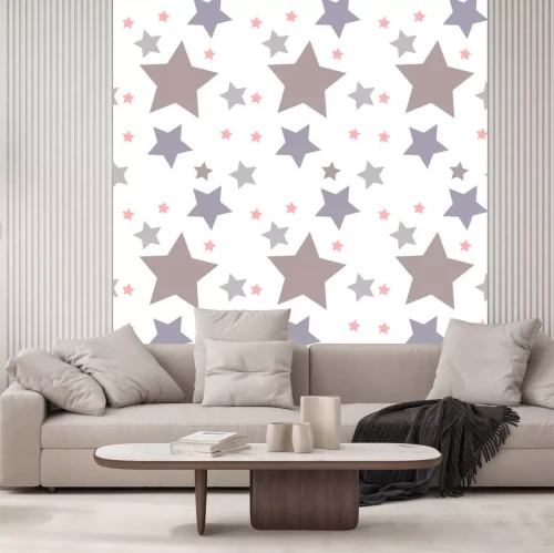 Sticker Graue violette braune und rosa Sterne