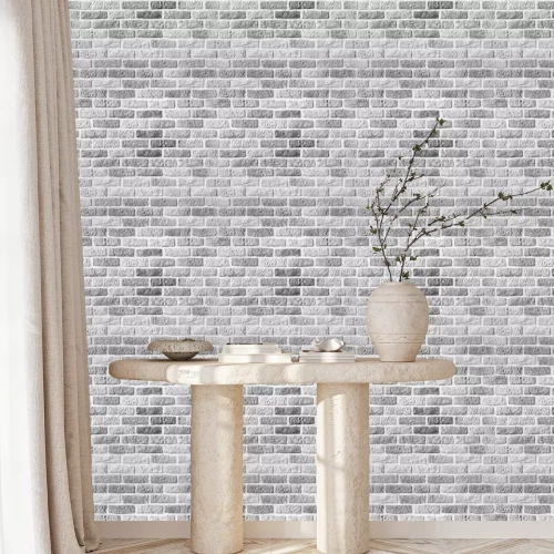 Tapete Grauer Backstein wie Mauerwerk