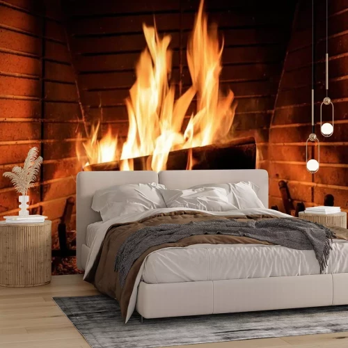 Fototapete Protokolle in einem Kamin brennen