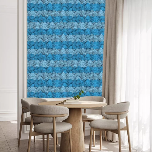 Tapete Hell- und dunkelblaue Wellen