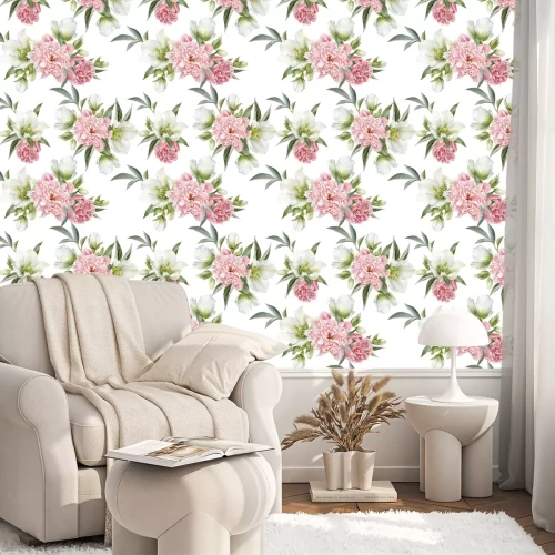 Tapete Natur und Pfingstrosen