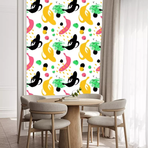 Tapete Abstrakte Bananenfrüchte und -formen