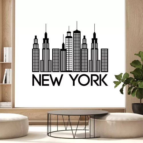 Sticker New York Stadt Szene Vektor Illustration Design