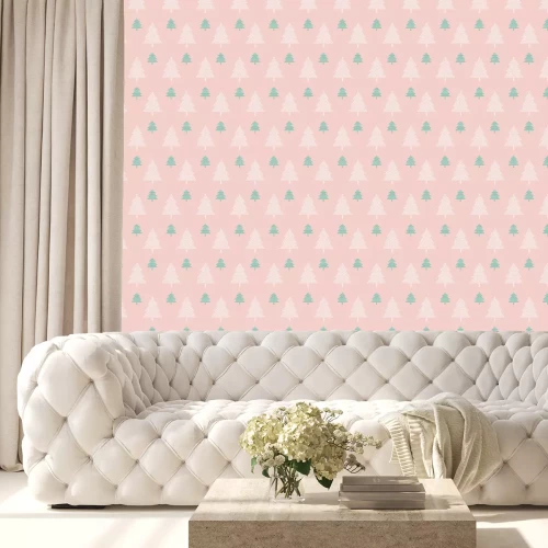 Tapete Zarte Bäume in Pastellfarben