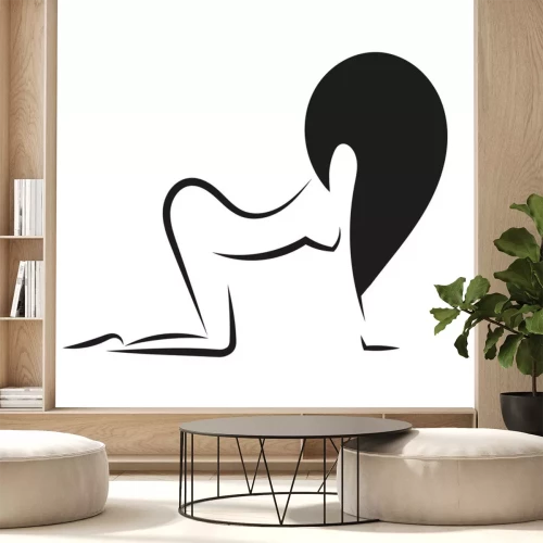 Sticker Silhouette Frau Arsch