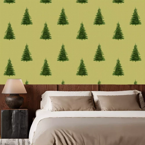 Tapete Realistische Bäume auf beigem Hintergrund