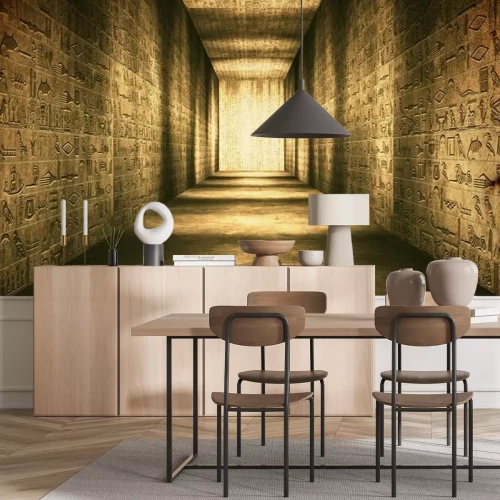 Fototapete Ägyptische Tunnel Hieroglyphen Korridor Vintage