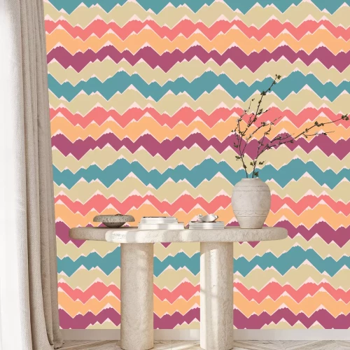 Tapete Retro-Berglandschaft