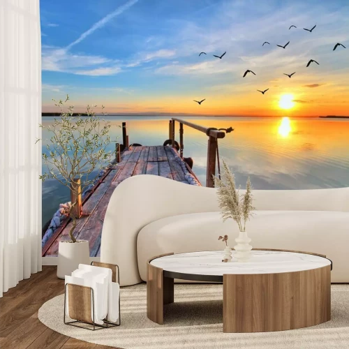 Fototapete Stiller See am Abend