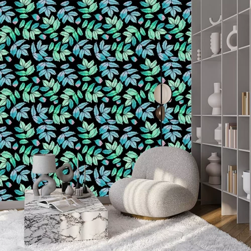 Tapete Vektor nahtlose Muster von Herbst Aquarell Blätter