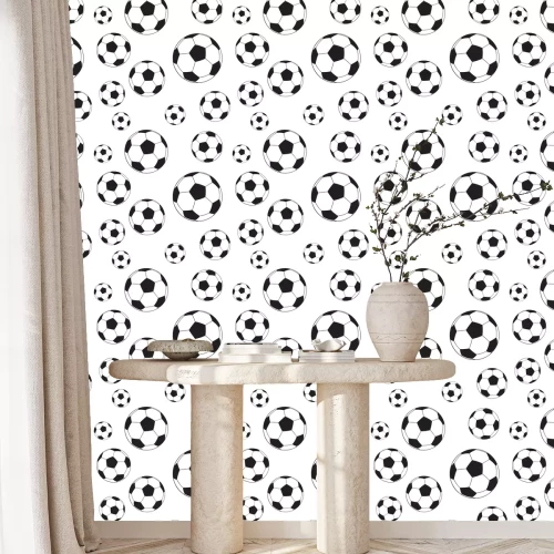 Tapete Nahtloses Muster mit Fußballbällen