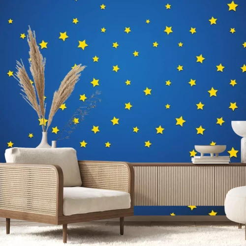 Sticker Gelbe Sterne auf dunkelblauem Hintergrund Grafik