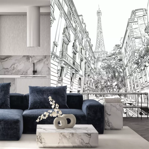 Sticker Paris, Frankreich. Hand gezeichnete vektorabbildung