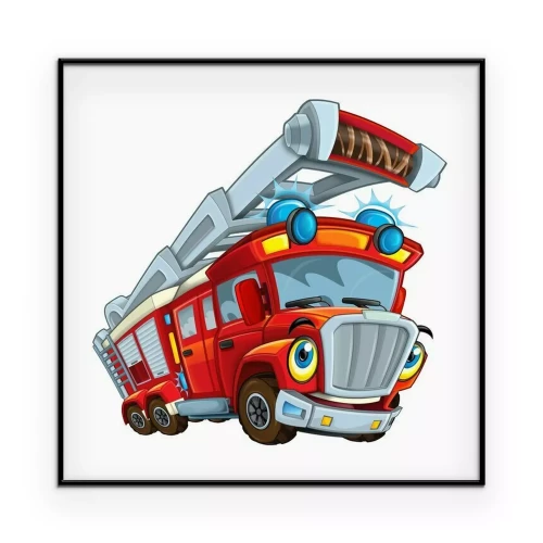Poster Märchenhaftes Feuerwehrauto
