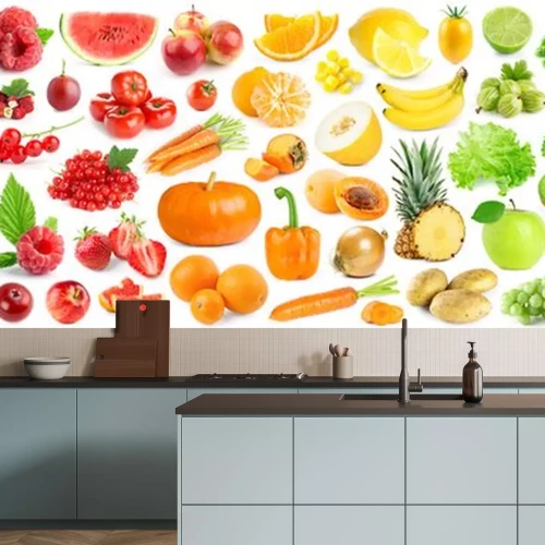 Sticker Obst und Gemüse nach Farben geordnet