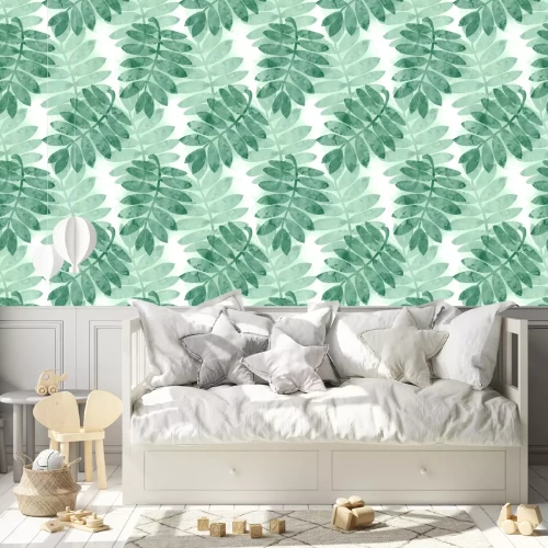 Tapete Blaugrünes Laub