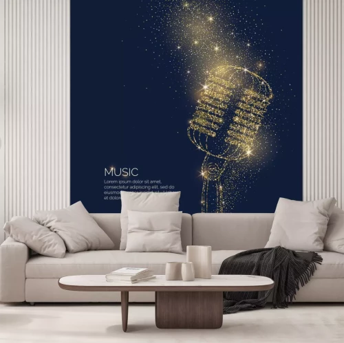 Sticker Mikrofon aus Sternen und Glitter