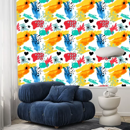 Tapete Abstrakte farbige Tücher