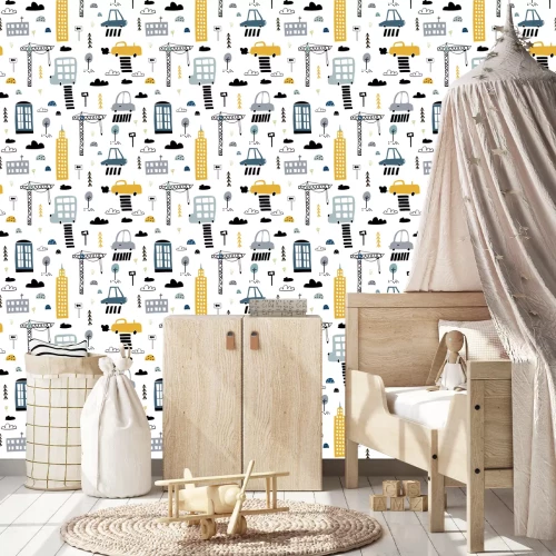 Tapete Urbanes Muster im skandinavischen Stil