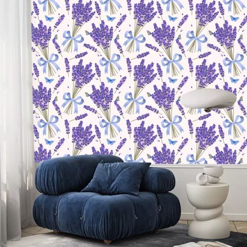 Tapete Lavendel blüht nahtloses Muster