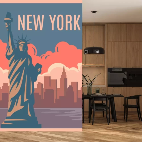 Sticker Freiheitsstatue in den USA Retro