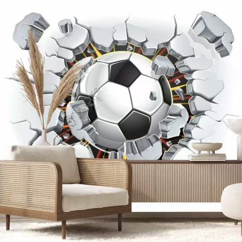 Fototapete Schlag mit dem Ball gegen Wand