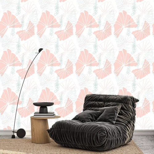 Tapete Farbige Blätter Skizze