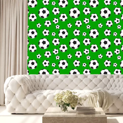 Tapete Nahtloses Muster mit Fußballbällen