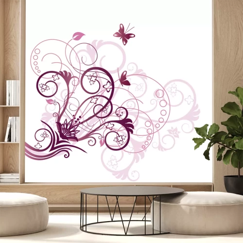 Sticker Lila floralen Ecke Design-Element