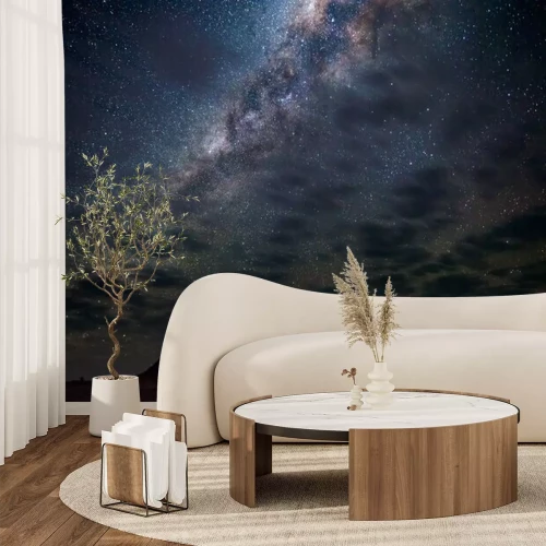 Fototapete Milchstraßenbogen, Sterne im Himmel, die Namibische Wüste in Namibia, Afrika.