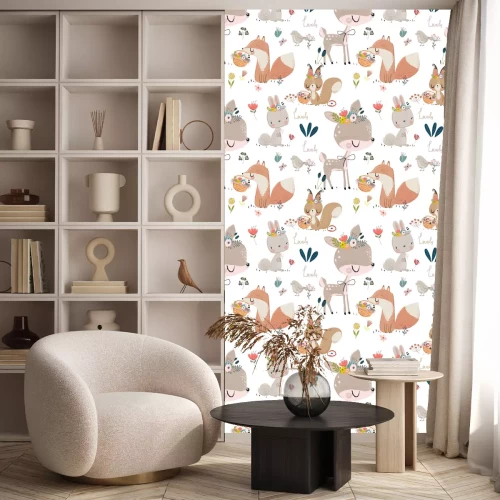 Tapete Seamles Muster mit niedlichen Tieren