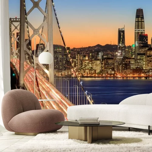Fototapete Beleuchtete Golden Gate Bridge in San Francisco