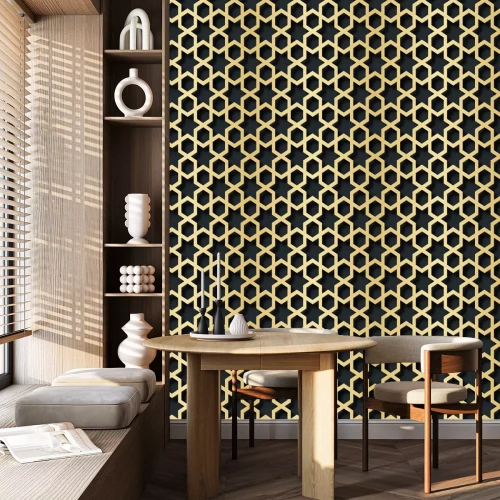 Tapete Arabisches nahtloses Muster mit Effekt 3D für das festliche Design der Broschüre, Website, Druck. Vektor-Illustration