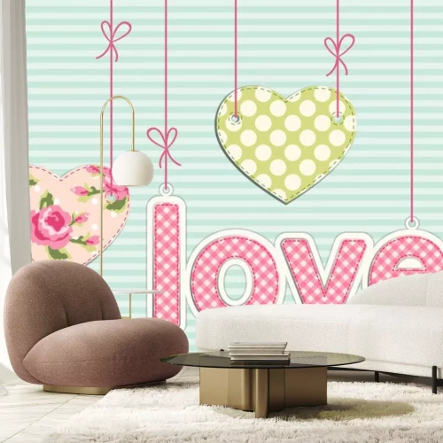 Sticker Herz und Shabby Chic Inschrift