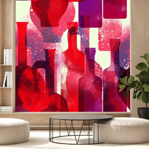 Sticker Weinflaschen und Krüge mit Wein Grafik