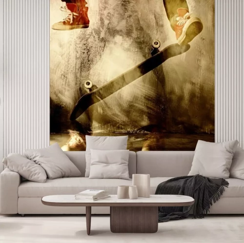 Fototapete Skateboard Trick in Bewegung