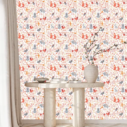 Tapete Skandinavisches Kindermosaik mit Tieren