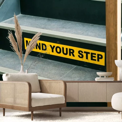 Sticker Treppe mit Verstand Ihr Schritt Warnzeichen