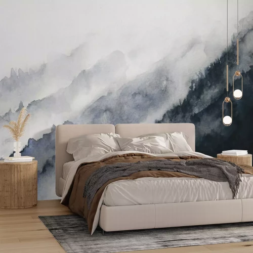 Fototapete Aquarell-Waldimitation