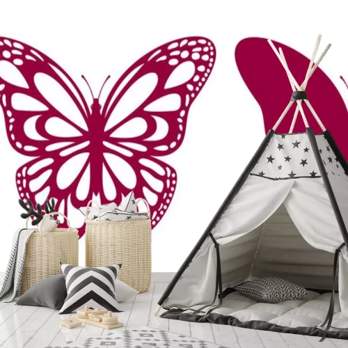 Sticker Zwei Grafiken, die den Umriss eines Schmetterlings darstellen