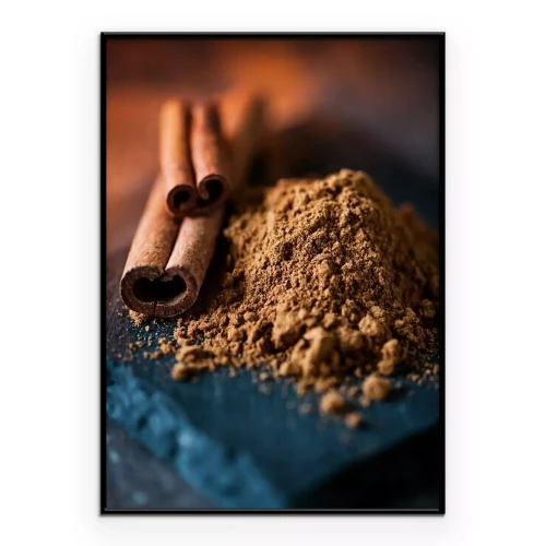 Poster Gemahlener Zimt und Zimtstangen